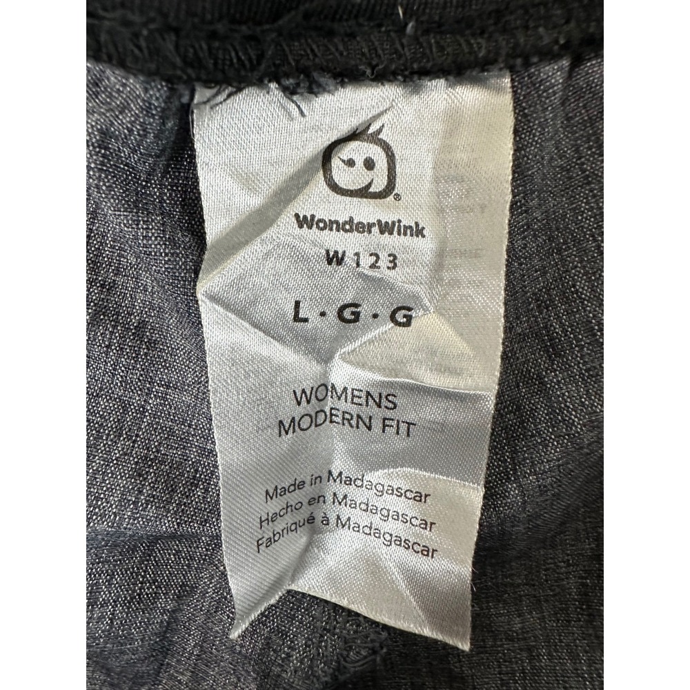WonderWink W123 cargo pants Womens size Large Scrub Joggers Gray Modern Fit EUC - Picture 2 of 10